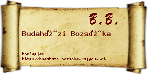 Budaházi Bozsóka névjegykártya